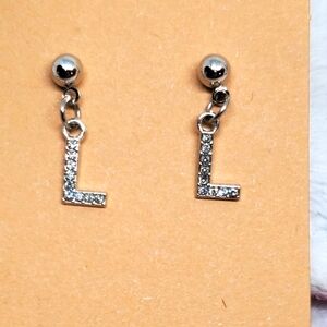 ‼️ L Initial Earrings, New